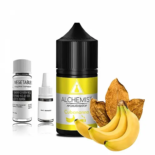 Набор компонентов для самозамеса солевой заправки ALCHEMIST 30 мл Cubana Banana Табак Банан, 0-50 мг (18087)
