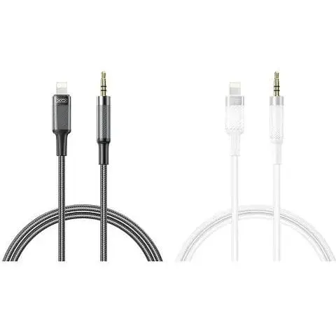 Адаптер XO NB-R279A IP to 3.5 Brushed Clear Audio Cable Белый - фото 1