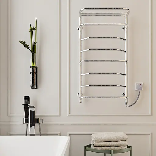 Електрична рушникосушарка Kosser Лотос 900x530/8 ЕR рег. ДЛ02ER, Хром, Праве - фото 3