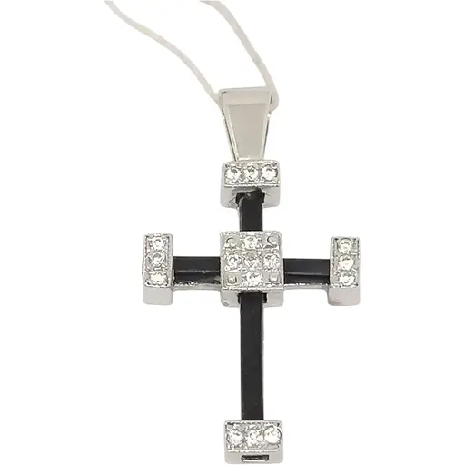 Золотий хрестик Гаразд з каучуком і фіанітами. 3541757