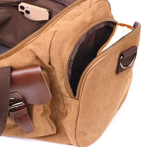 Дорожня сумка із щільного текстилю 50х25х22 см Vintage 50х25х22 см sum0021430 - фото 6