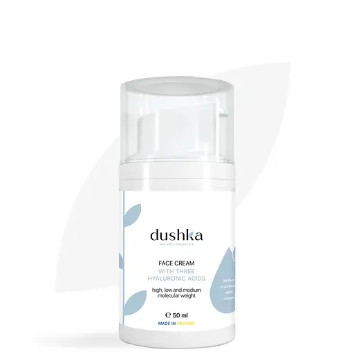 Крем для лица с тремя гиалуроновыми кислотами Dushka 50 мл - фото 1