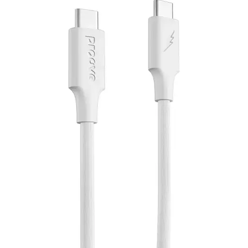 Кабель Proove Striped Silicone USB-C to USB-C 60W 1m White (CCSS60002202) [133332]