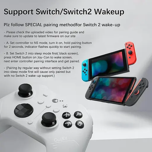 Геймпад Беспроводной GuliKit ES PRO для ПК, Switch 2, Switch и Android, TMR 4000 Черный - фото 6