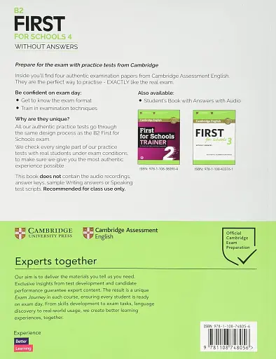 B2 First for Schools 4 Student's Book without Answers Authentic Practice Tests - фото 2