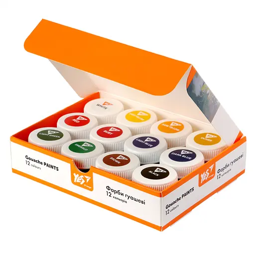 Гуашеві фарби Yes Orange Line 12 кольорів по 20 мл (230432) - фото 2