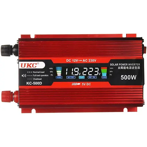 Преобразователь постоянного тока 500W SSK AC/DC инвертор для автомобиля 12В-220В с LCD-дисплеем - фото 1