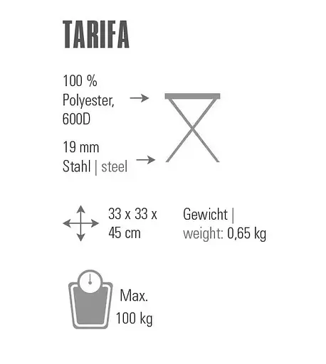 Стілець розкладний High Peak Tarifa Dark Grey/Blue (44143) 929802 - фото 2