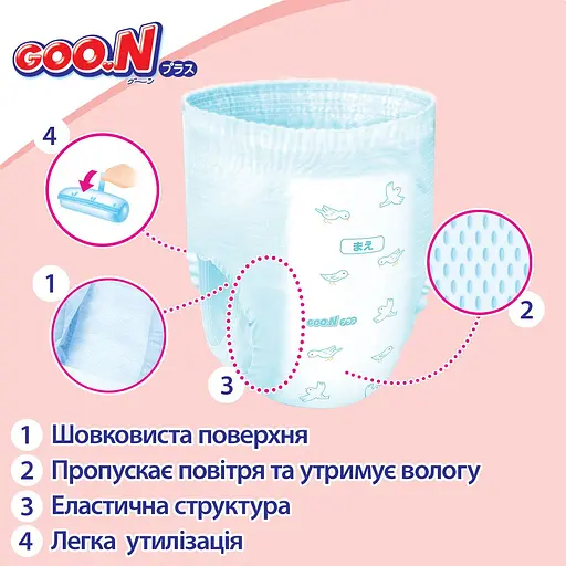 Упаковка трусиків-підгузків GOO.N Plus M (6-12 кг) 104 шт. (52 шт. х 2 шт.) - фото 5