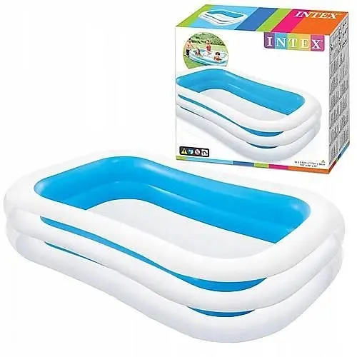 Басейн сімейний 56483 Intex прямокутний, 2 кільця, 749 л, 262-175-56см, в коробці (6903100014011) - фото 2