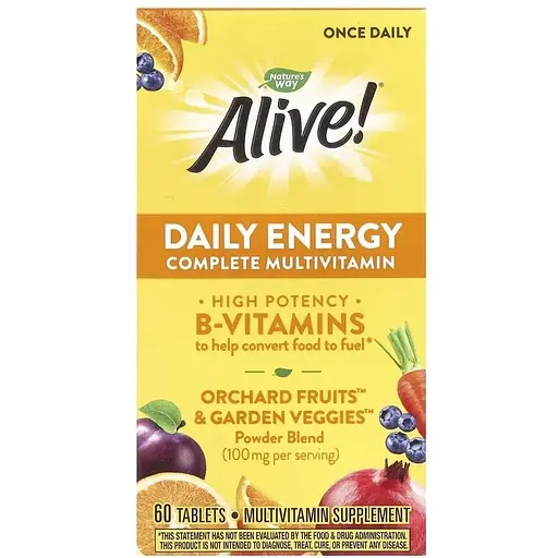 Вітаміни та мінерали Nature's Way Alive! Daily Energy, 60 таблеток