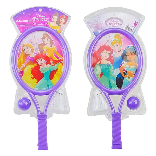 Бадмінтон LR1007 Принцеси Дисней, 2 ракетки+ волан та м'яч на плашетці (6900001623137) - фото 1