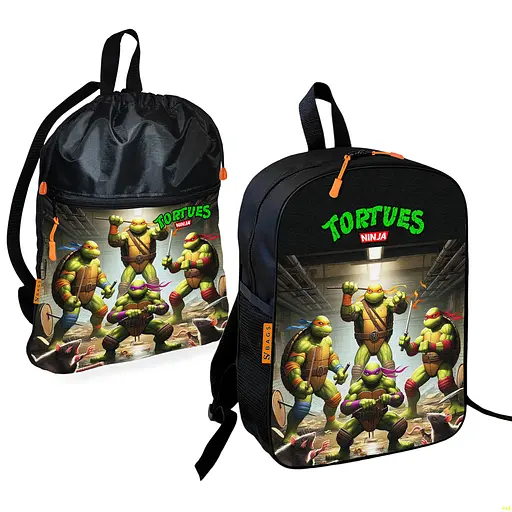 Шкільний рюкзак дитячий Черепашки-ніндзя + Сумка для взуття спортивної форми рюкзак-мішок для хлопчика (01780)