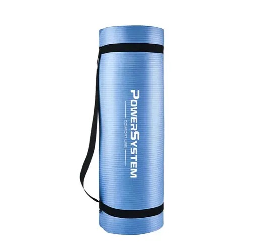Коврик для йоги и фитнеса Power System PS-4017 NBR Fitness Yoga Mat Plus Blue (180х61х1) (PS-4017_Blue) - фото 3