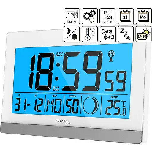 Часы настольные Technoline WS8056 White/Silver (WS8056) - фото 2