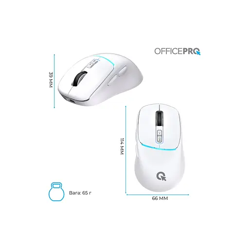 Мишка OfficePro M468W Wireless/Bluetooth White (M468W) - фото 12