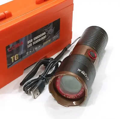 Тактический фонарь CB-X53-TG COP-2580000W мощный LED USB зарядка зум Черный - фото 5