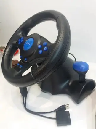 Гоночне кермо Vibration Steering Wheel PS2 PS3 pc USB мультимедійне 3 в 1 - фото 8