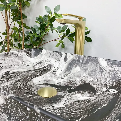 Умивальник VBI Latina dark marmo matt накладний VBI-013104, Чорний матовий - фото 5