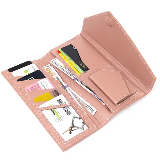 Женский кожаный кошелек Grande Pelle 21х10х2 см acs0018766 - фото 4