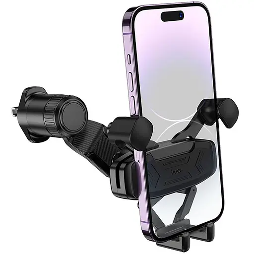 Автодержатель Hoco H66 Gamble gravity linkage (air outlet) Black - фото 3