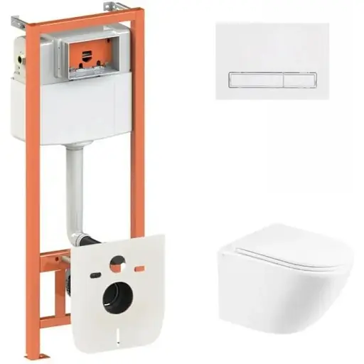 Набір Q-tap Nest 4 в 1 підвісний унітаз Robin Ultra Quiet 490x365x325 + комплект інсталяції QT1333046EUQW45147 - фото 1