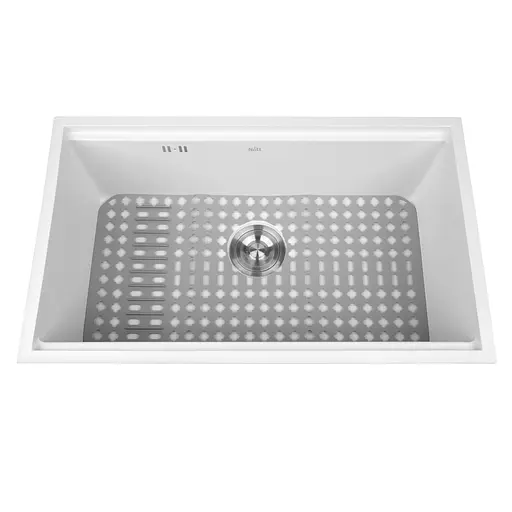 Кухонная мойка под столешницу белая 1.5 мм из нержавеющей стали Nett NW-7042, Белый - фото 2