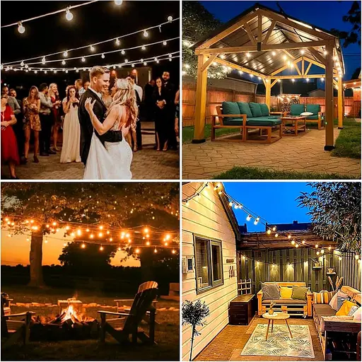 Солнечные огни ChicDwell на открытом воздухе, 15M/49Ft с 31 светодиодной лампой, USB и солнечные гирлянды - фото 7