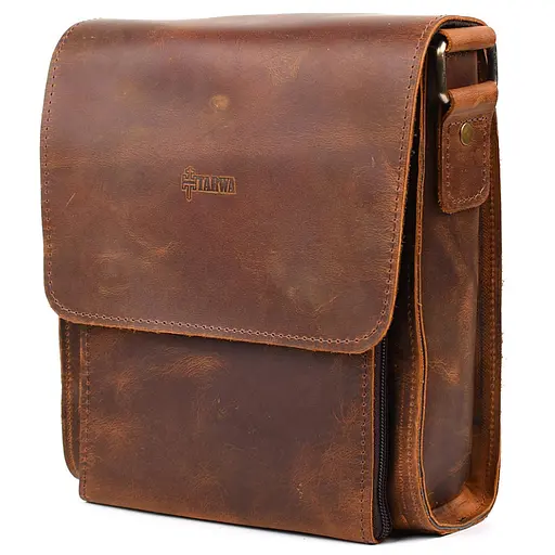 Чоловіча шкіряна сумка через плече TARWA 26х22х6 см sum0025695 - фото 3