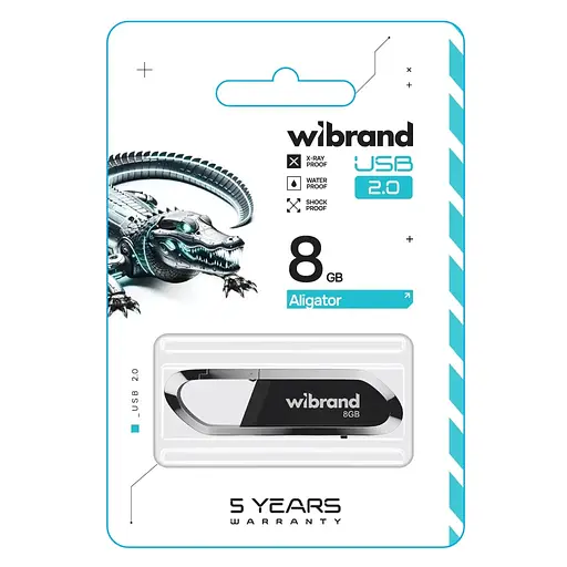 USB флеш накопитель Wibrand 8 ГБ Aligator Black USB 2.0 (WI2.0/AL8U7B) - фото 2
