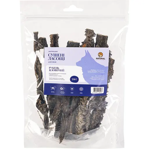 Ласощі для собак Natural рубець яловичий 250 г