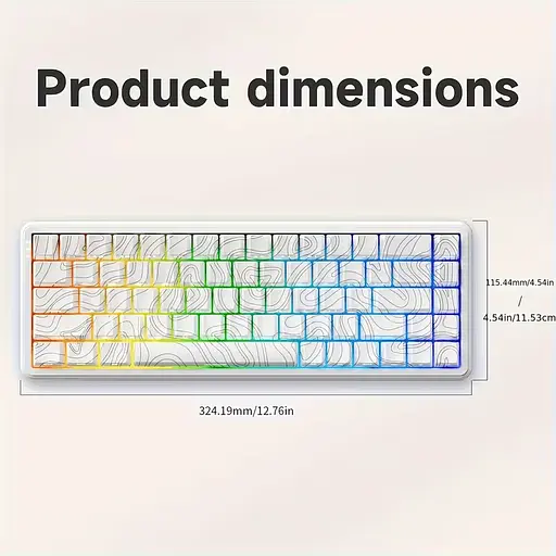 Игровая проводная магнитная клавиатура AJAZZ AK680 MAX / RGB / Magnetic Switch / 8К / White Lines - фото 2