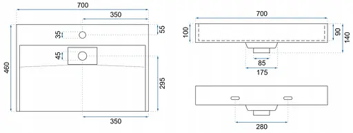 Умивальник Rea Goya black mat 70 накладний чорний матовий REA-U8802, Чорний матовий - фото 6