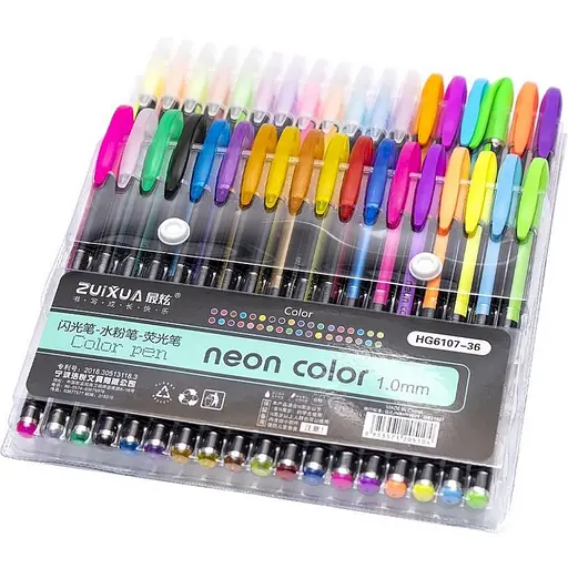 Набор гелевых ручек "Neon color" HG6107-36, 36 цветов - фото 2