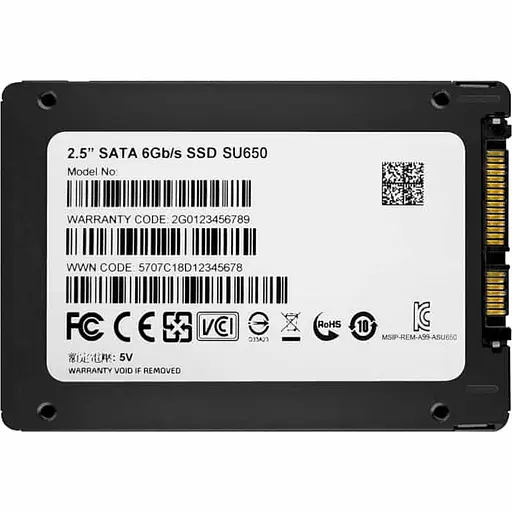 Накопичувач SSD Adata Sata 2.5" 1TB NAND FLASH ASU650SS-1TT-R (ASU650SS-1TT-R) - фото 2