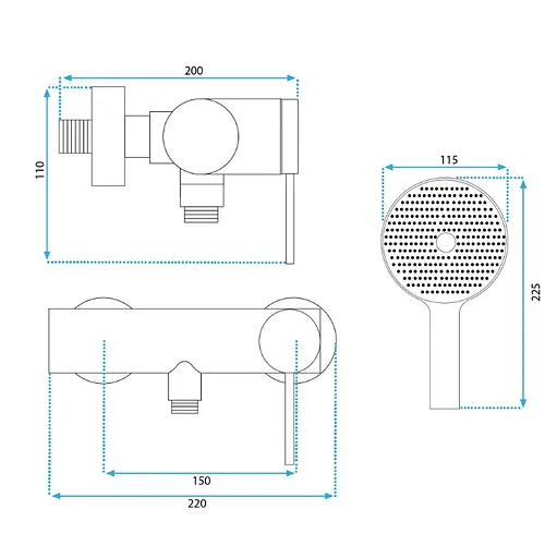 Смеситель для душа Rea Clif black REA-B4241 Черный матовый - фото 6