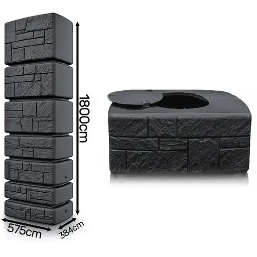 Емкость для сбора дождевой воды Prosperplast Tower Stone 350 л антрацит - фото 4