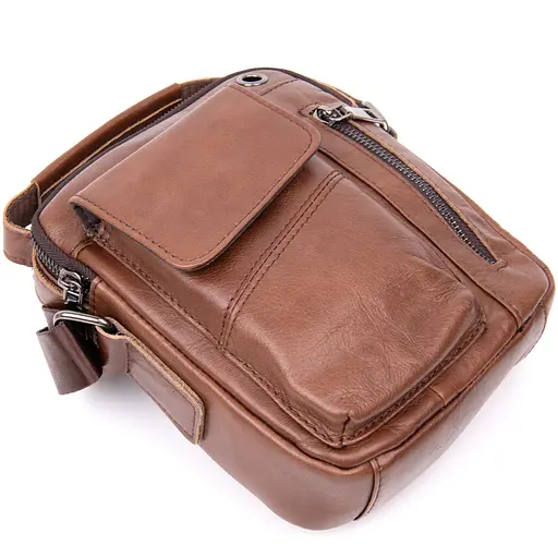 Кожаный мессенджер мужской Vintage 18х20,5х5,5 см sum0013932 - фото 3