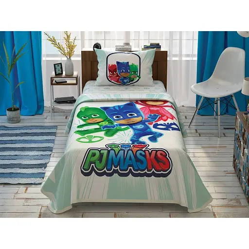 Комплект постельного белья TAC с покрывалом-пике PJ Masks Team Разноцветный 000229623