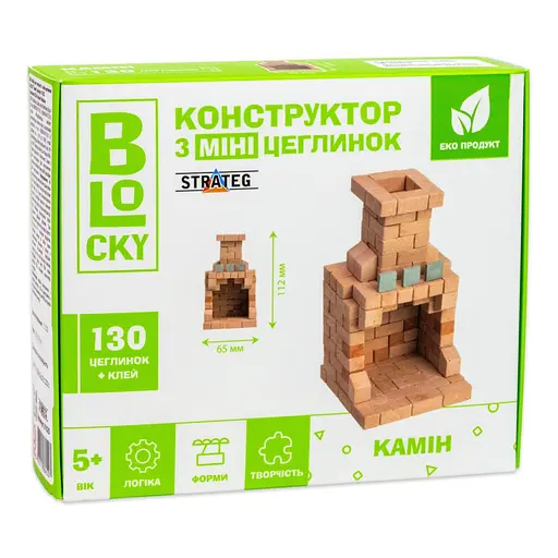 Строительный набор для творчества из мини-кирпичиков BLOCKY Камин Strateg 31025, 130 кирпичиков - фото 1