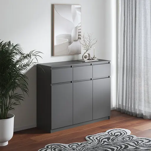 Комод Vays в спальню, сучасний, без ручок R-33 Антрацит