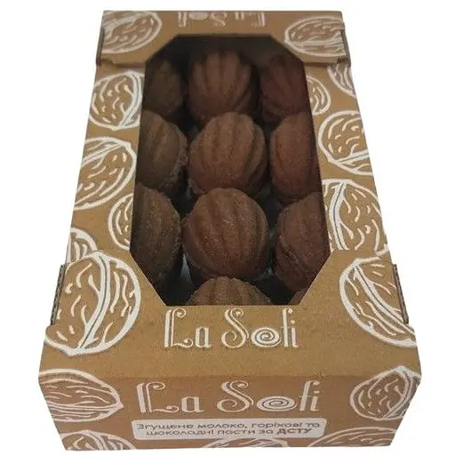 Печиво La Sofi Горішки з шоколадно-фундуковою пастою та згущеним молоком 12 шт. - фото 2