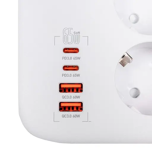 Сетевой фильтр-удлинитель LogicPower LPF-65W-G4, 3x220V-3520W, 2xUSB-60W, 2xType-C 65W QC/PD - фото 4