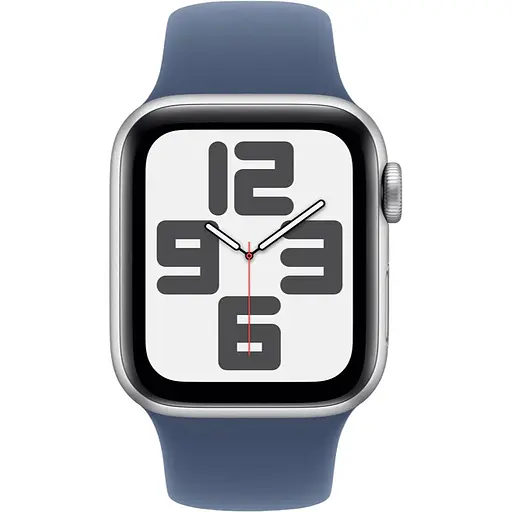 Apple Watch SE 2 2024 GPS 44mm Silver Aluminium with Denim Sport Band M/L MXER3 - фото 1