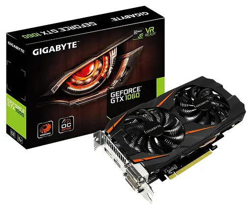 Видеокарта GeForce GTX 1060 3GB Gigabyte WindForce (GV-N1060WF2-3GD) Б/У - фото 1