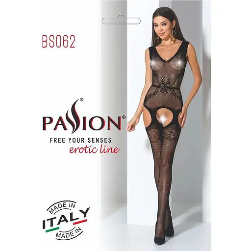 Сетчатый бодистокинг Passion BS062 One Size, Black - фото 7