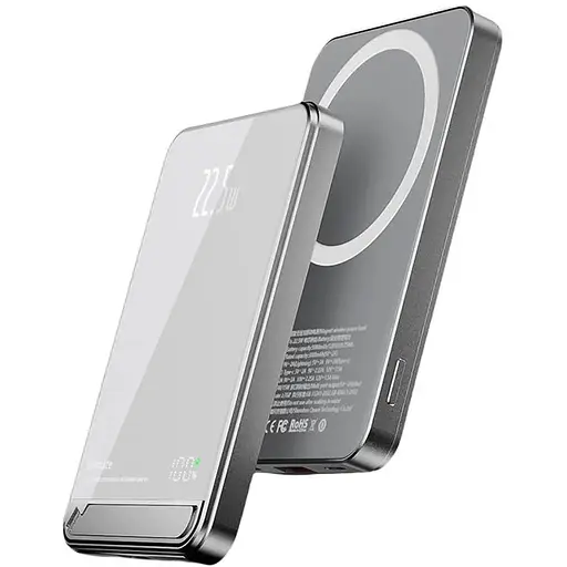 Повербанк MagSafe Delicate Powerbank з бездротовою зарядкою для iPhone магнітний 10000 mAh 20W Silver