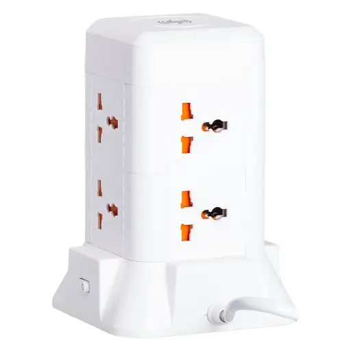 Мережевий фільтр-подовжувач Yiwu HP-5-3MF TOWER B22 4,8 м 6 розеток 3USB + 1PD  та LED-лампа білий 