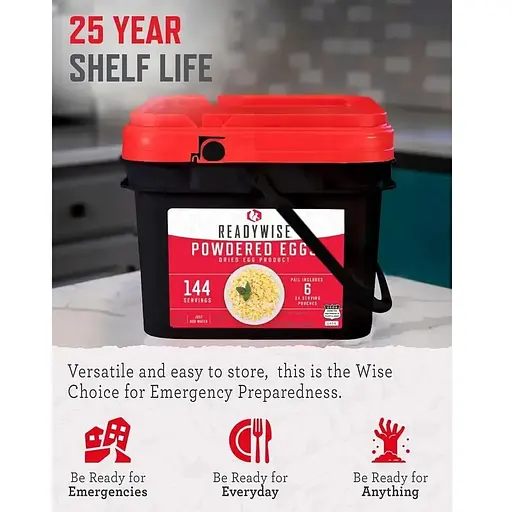 Сублимированные яйца (яичный порошок) длительного хранения Readywise до 10 лет, 144 порции RW05-516 - фото 5