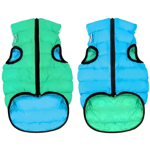 Курточка для собак AiryVest Lumi двухсторонняя светящаяся в темноте размер M 45 салатово-голубая [CD]